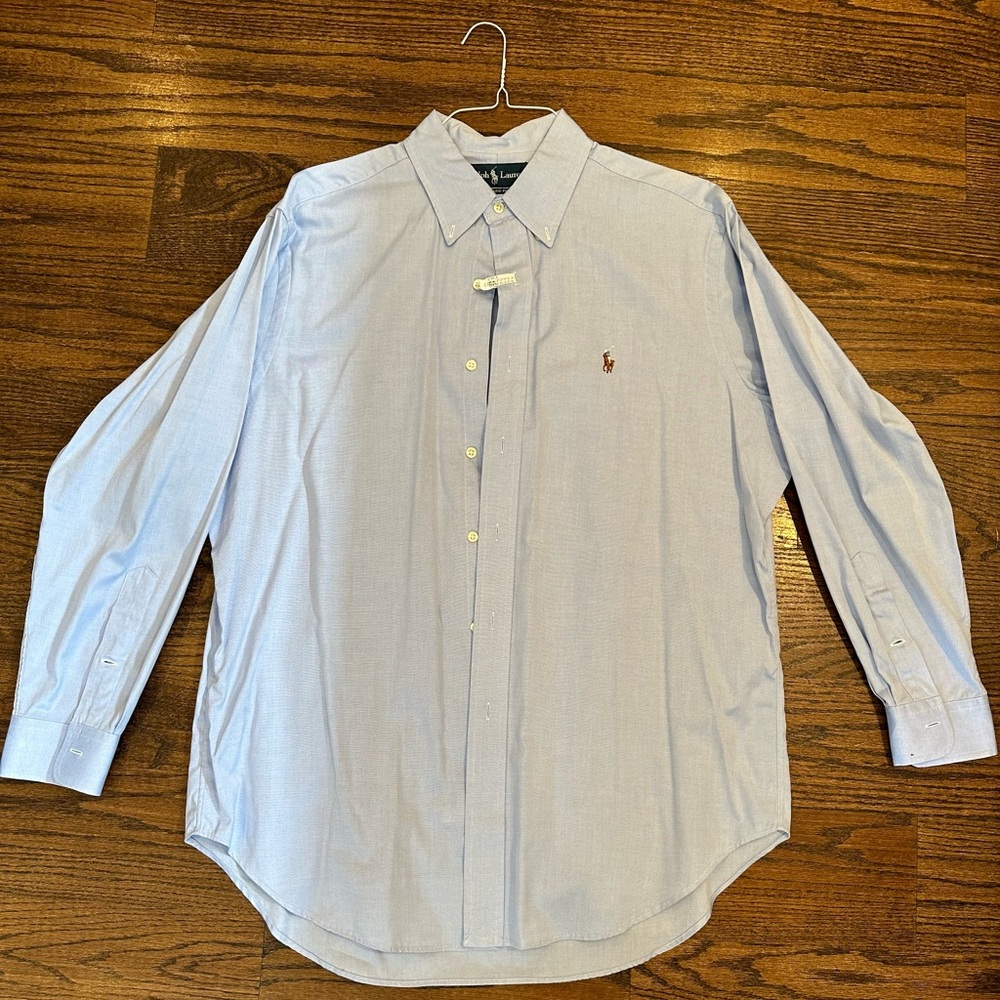 Light blue Ralph Lauren men’s classic fit button down, 16 1/2 32/33